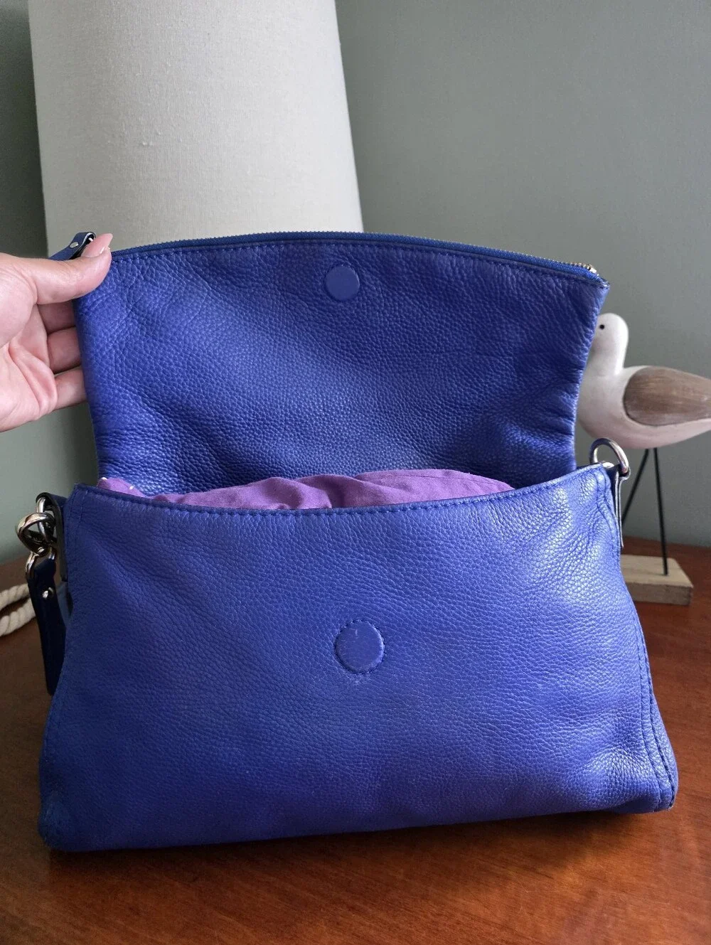 Kate Spade Cobble Hill Mini Carson Lapis Blue Leather Crossbody Bag